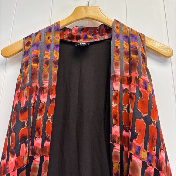 W by Worth Womens Quiet Luxury Whimsical Artsy Silk Cardigan Vest Size XP Boho - Picture 4 of 7